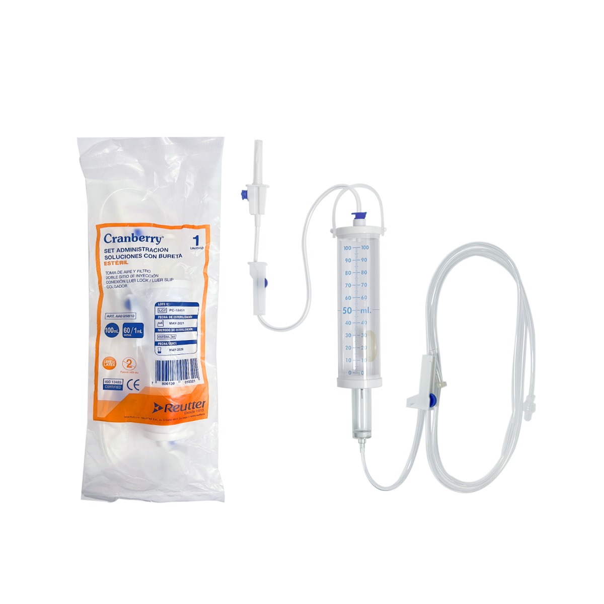 SET DE ADMINISTRACIÓN DE SOLUCIONES CON BURETA 100ML X 5 UNIDADES
