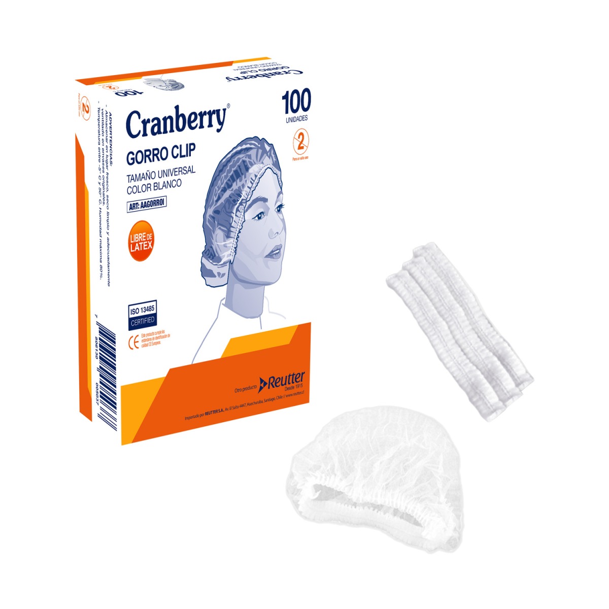 GORRO CLIP BLANCO CAJA X 100 UNIDADES