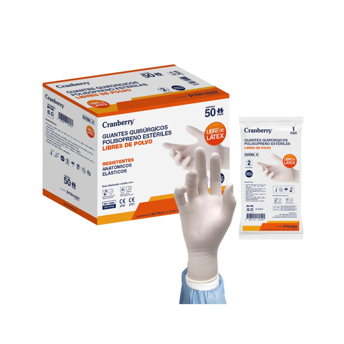 GUANTE QUIRURGICO DE POLISOPRENO NUMERO X 50 PARES