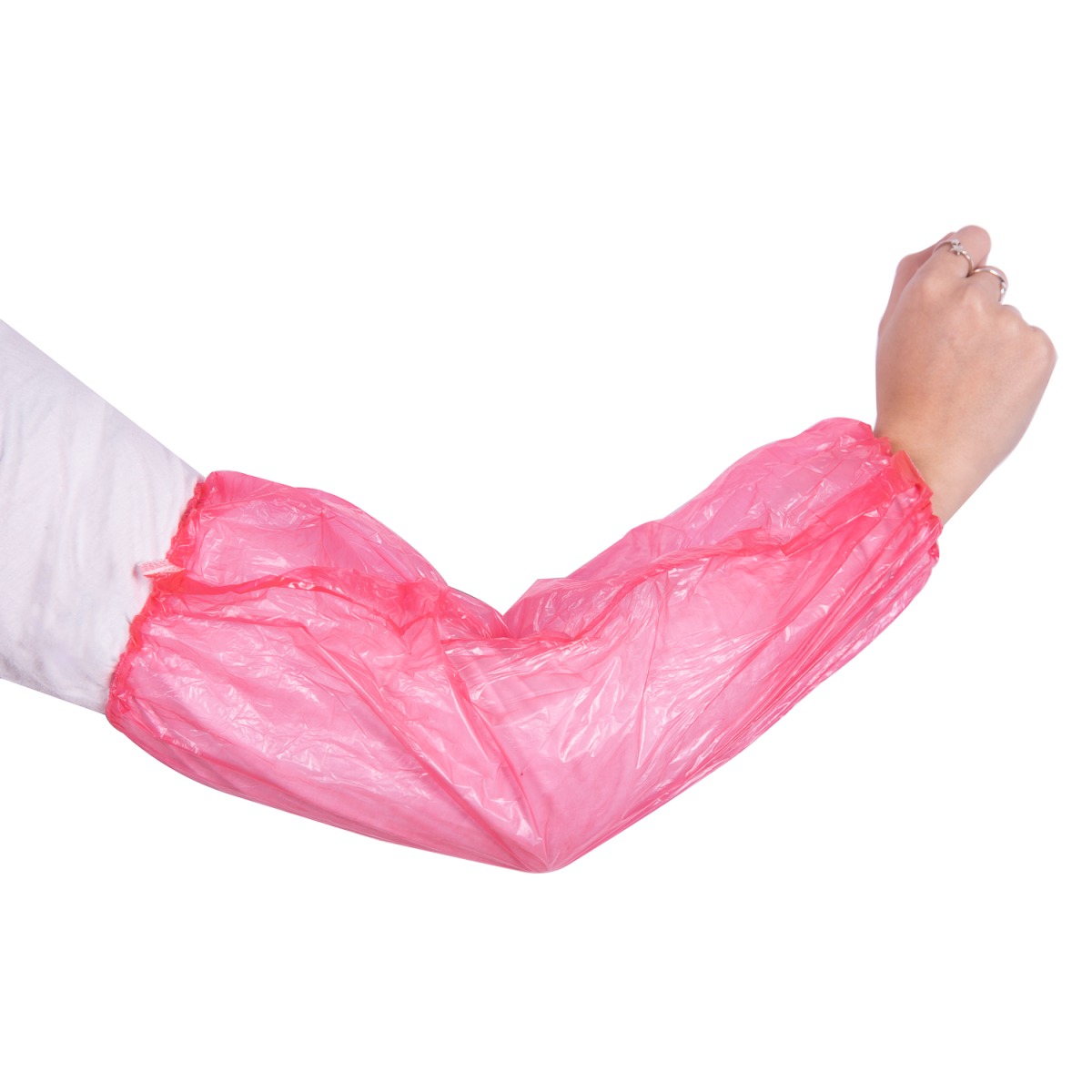 MANGUILLA PLASTICA ROJA BOLSA X 100 UNIDADES