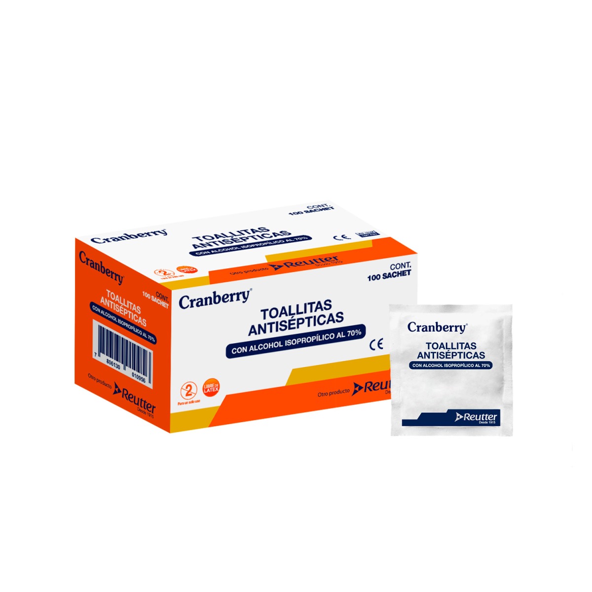TOALLA CON ALCOHOL ISOPROPILIC 70% X CAJA X 100 UNIDADES