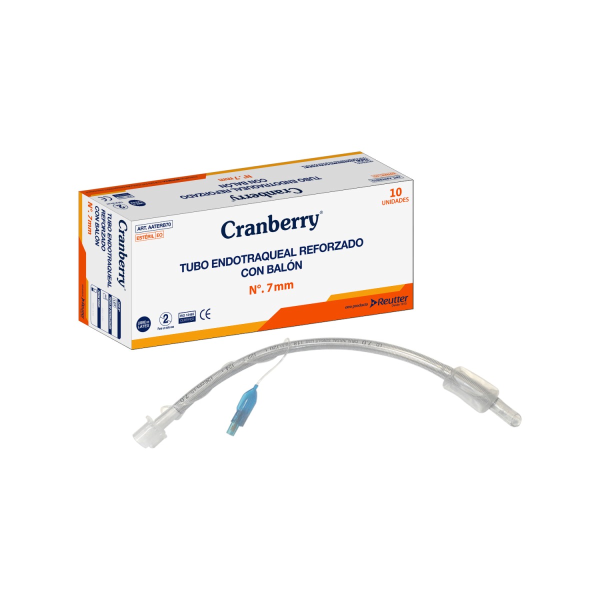 TUBO ENDOTRAQUEAL REFORZADO CON ESPIRAL Y BALON 7,5 MM.