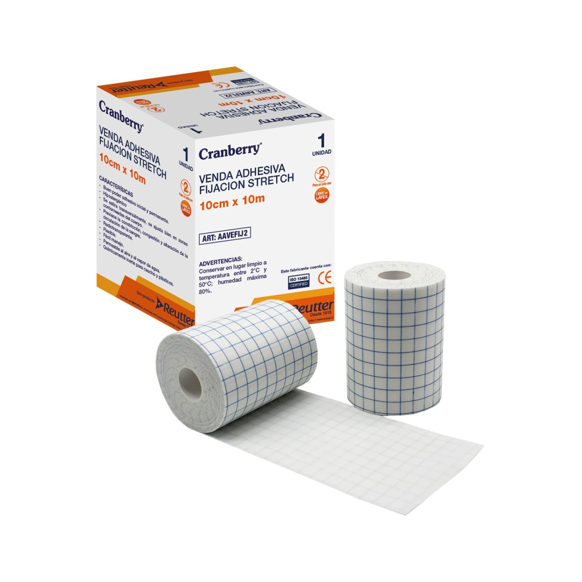 VENDA ADHESIVA FIJACION STRETCH 10CM X 10M CRANBERRY