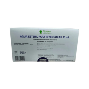 AGUA BIDESTILADA 10ML PLASTICO CAJA X 50 UNIDADES