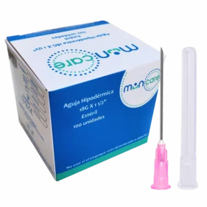 MUNCARE AGUJA HIPODERMICA 18GX1 1/2 CAJA X 100 UNIDADES