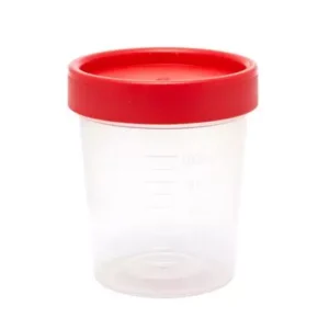 VASO MUESTRA ORINA TAPA ROJA 60ML NIPRO