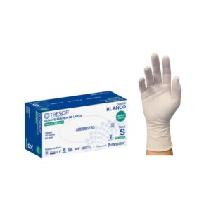 GUANTE DE LATEX LIBRE DE POLVO TRESOR X 100 UNIDADES