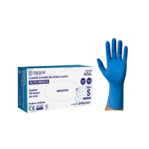 GUANTE DE NITRILO DE ALTO RIESGO AZUL X100 UNIDADES